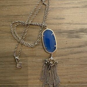 Kendra Scott Blue and Gold Tassel Necklace